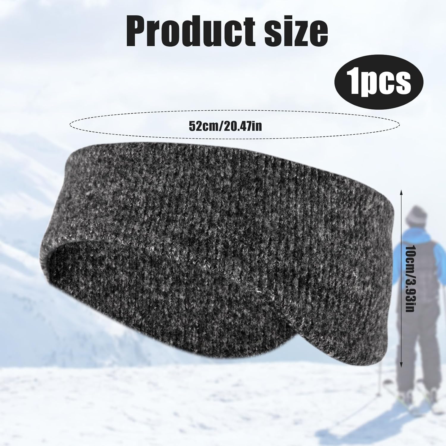 Cache Oreilles Hiver, Élastiques Bandeau Anti-Transpiration Bandeau Cache-Oreilles de Course Bandeaux de Sport Thermique d'hiver en Tricot Doux pour Hommes et Femmes par Temps Froid