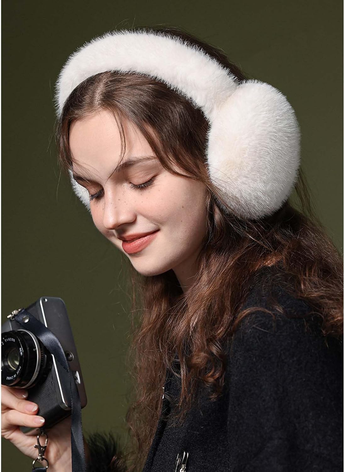 Bcenoilua Cache-oreilles pour Femme Hiver Chaud Chauffe-oreilles Doux Couvre-Oreilles en Peluche Pliable Anti Froid Chauds Extérieur Protège-oreilles Earmuffs de Mode Classique