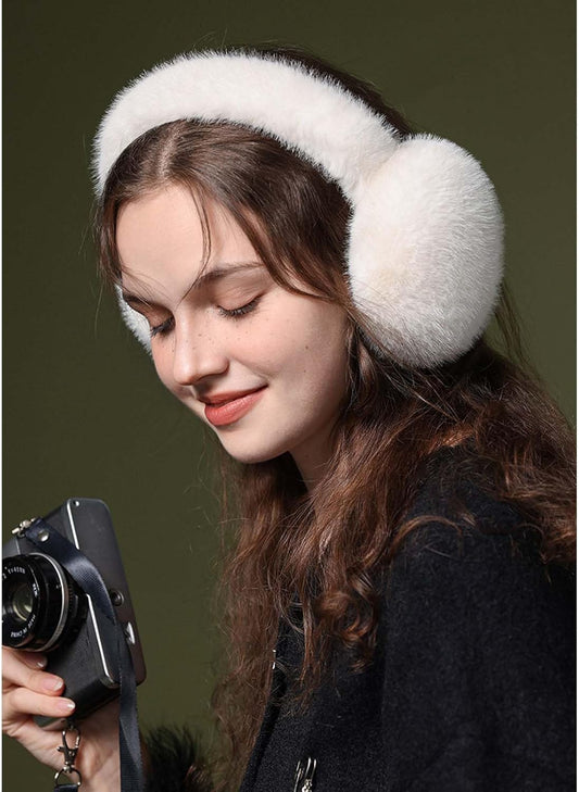 Bcenoilua Cache-oreilles pour Femme Hiver Chaud Chauffe-oreilles Doux Couvre-Oreilles en Peluche Pliable Anti Froid Chauds Extérieur Protège-oreilles Earmuffs de Mode Classique