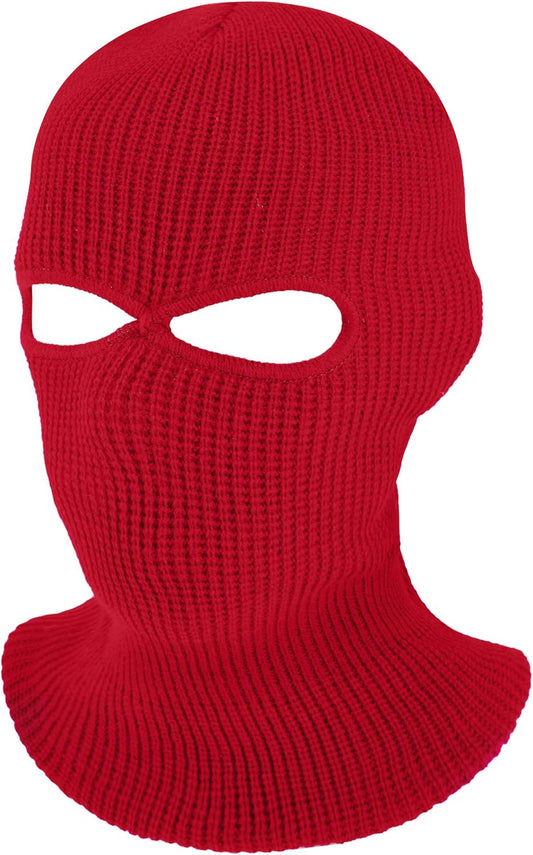 Geyoga Cagoules de Visage Complet Balaclava à 2 Trous Masque de Ski Tricoté Cagoule Intégrale d'hiver