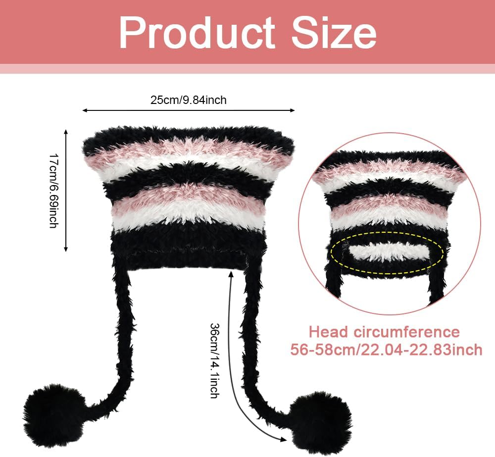 Bonnet cache-oreilles crochet  chat