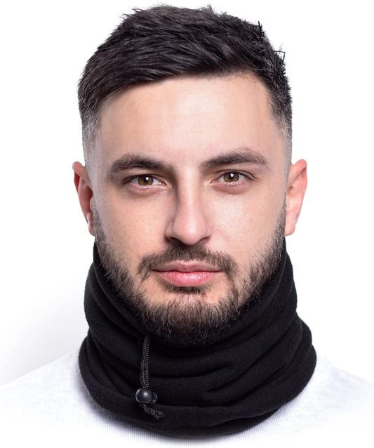 Cache-cou noir – Tour de cou polaire chaud et coupe-vent universel