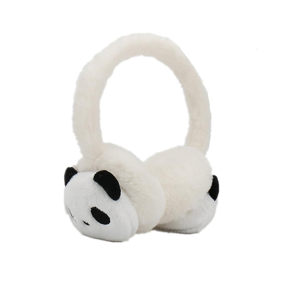 Cache-oreilles panda enfant blanc