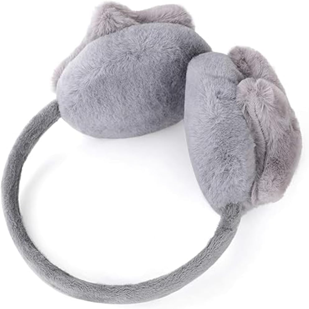 Lot de 2 cache-oreilles d'hiver en peluche pour enfants