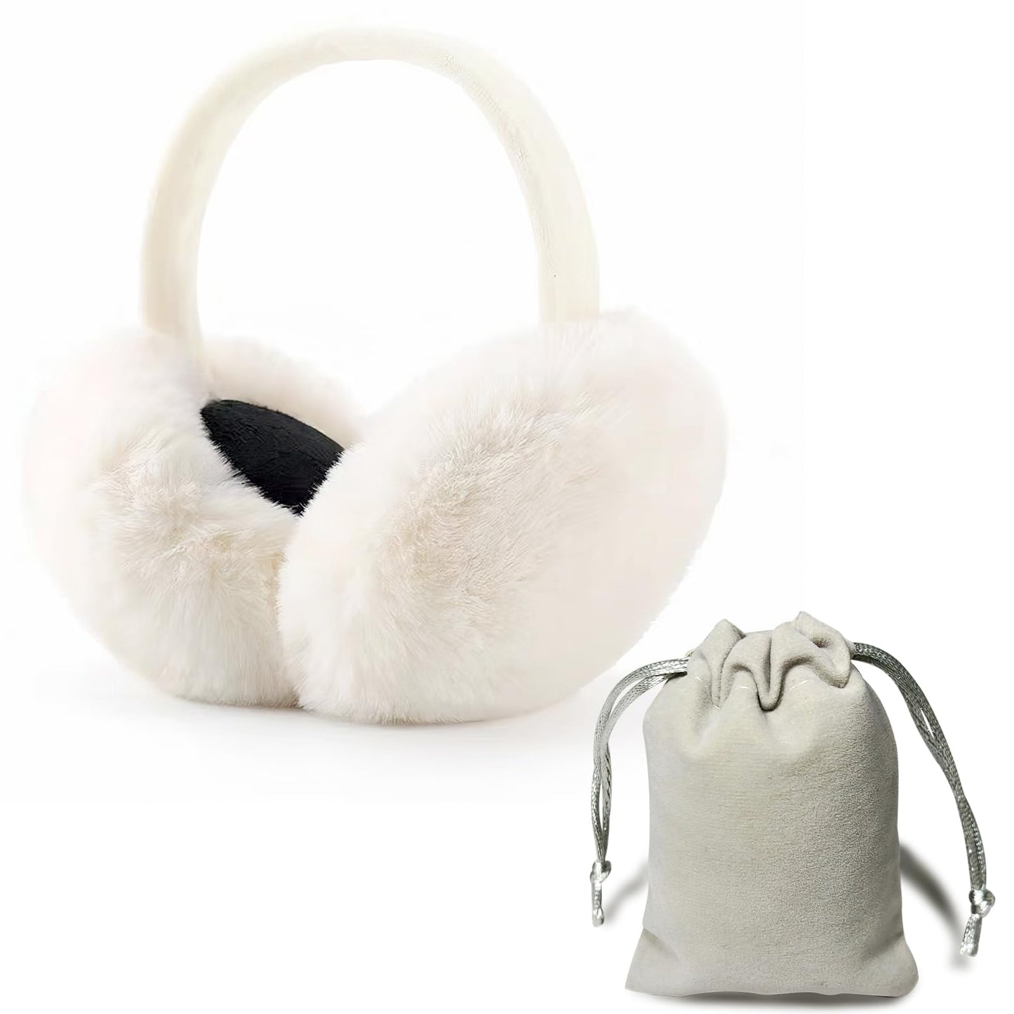 cache oreille hiver femme blanc