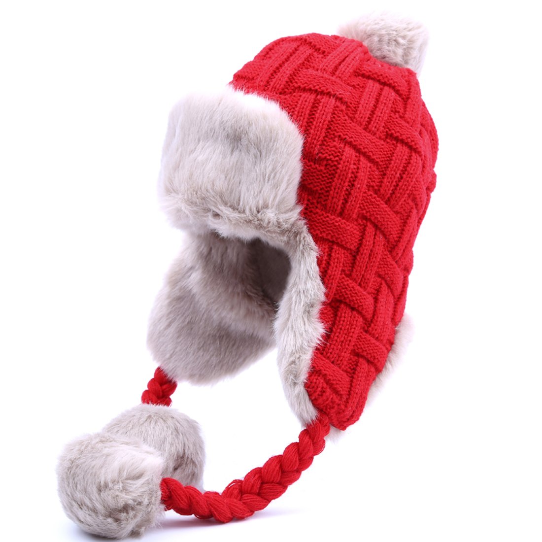 Kuyou Chapeau d'hiver pour femme - Cache-oreilles - Trapper chaud - Fourrure