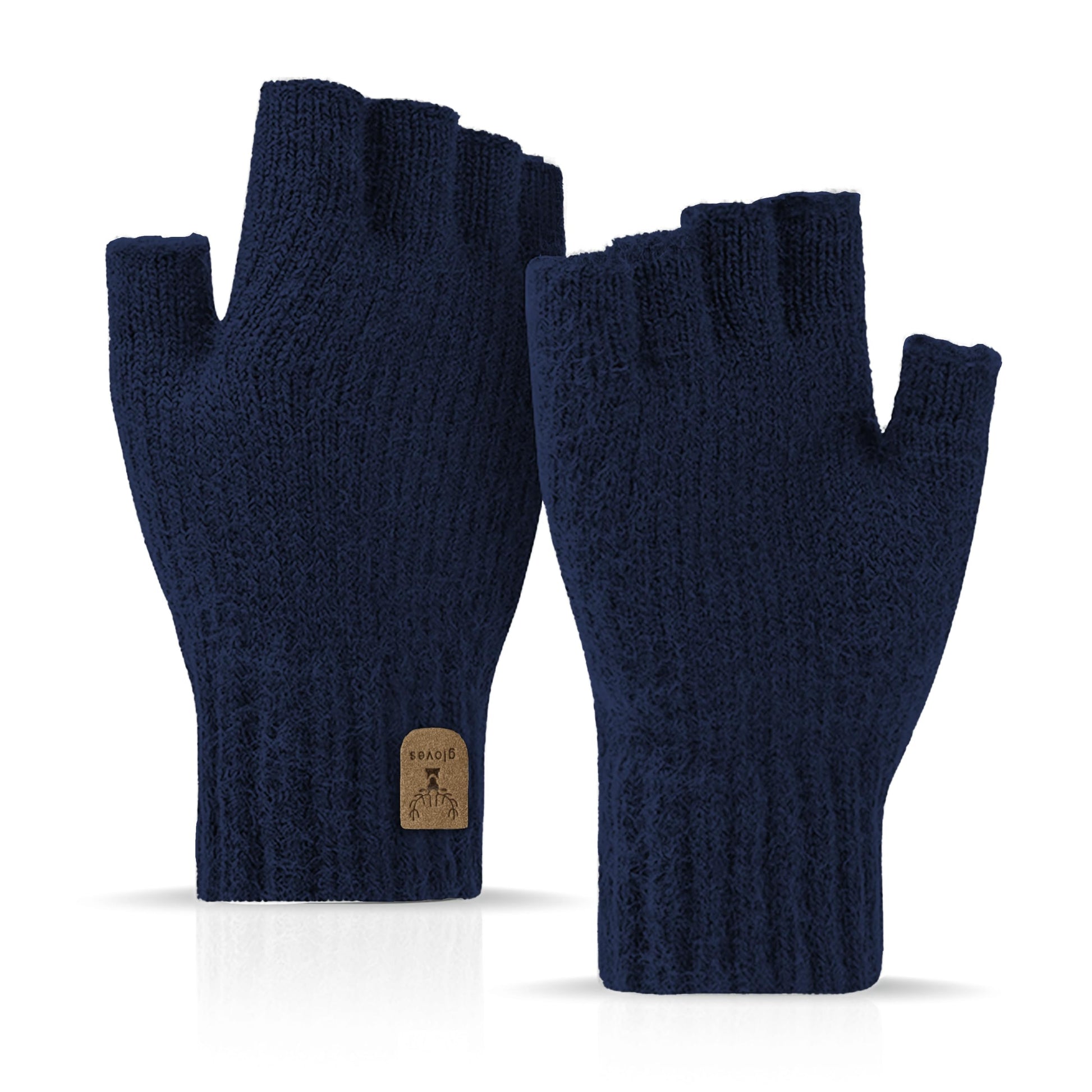 JUNRUI Gants d'Hiver Demi-Doigts Gants Sans Doigts-Mitaines en Tricot Chauds pour Hommes et Femmes