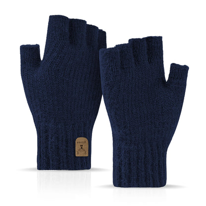 JUNRUI Gants d'Hiver Demi-Doigts Gants Sans Doigts-Mitaines en Tricot Chauds pour Hommes et Femmes