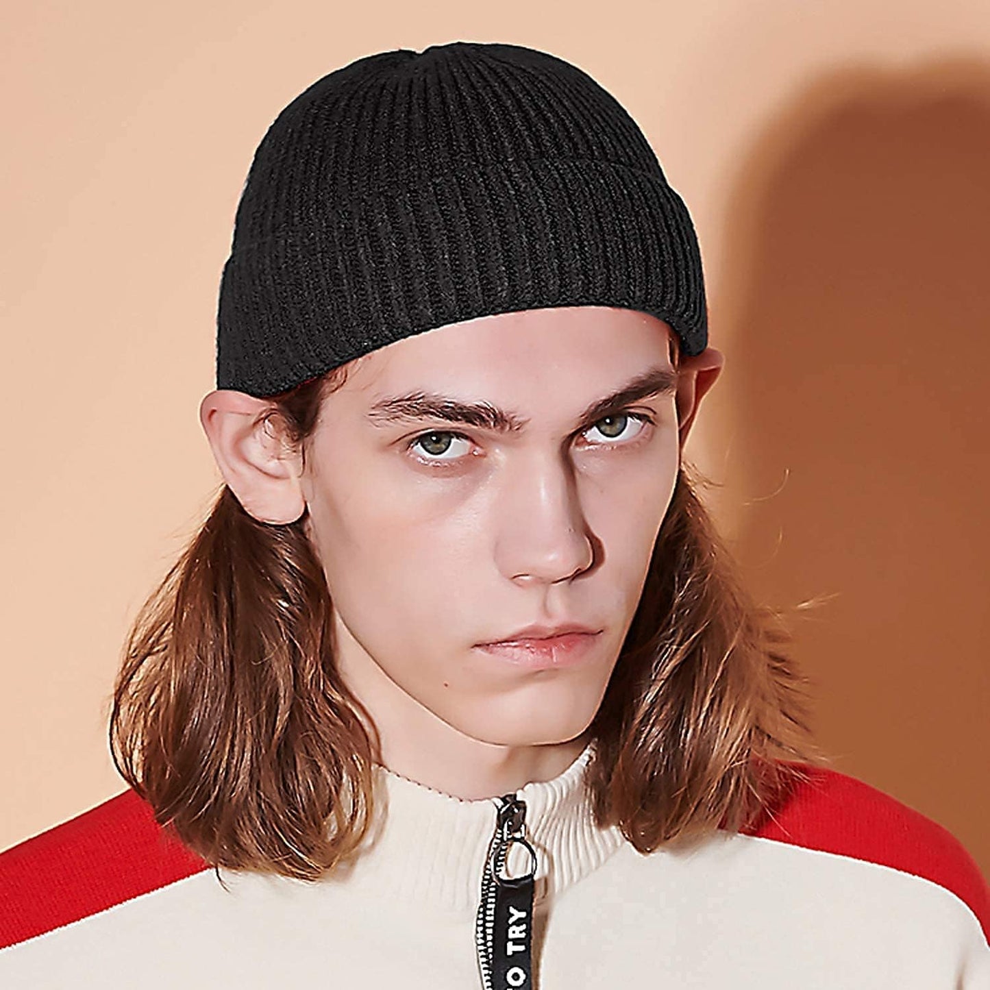 Bonnet Court Homme noir