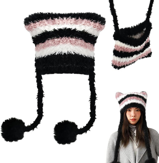 Bonnet cache-oreilles crochet 