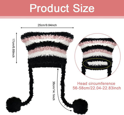 Bonnet cache-oreilles crochet  chat