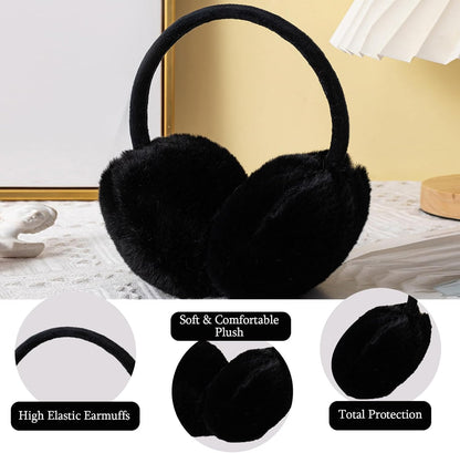 Cache-oreilles réglables en peluche moelleuse pour adultes