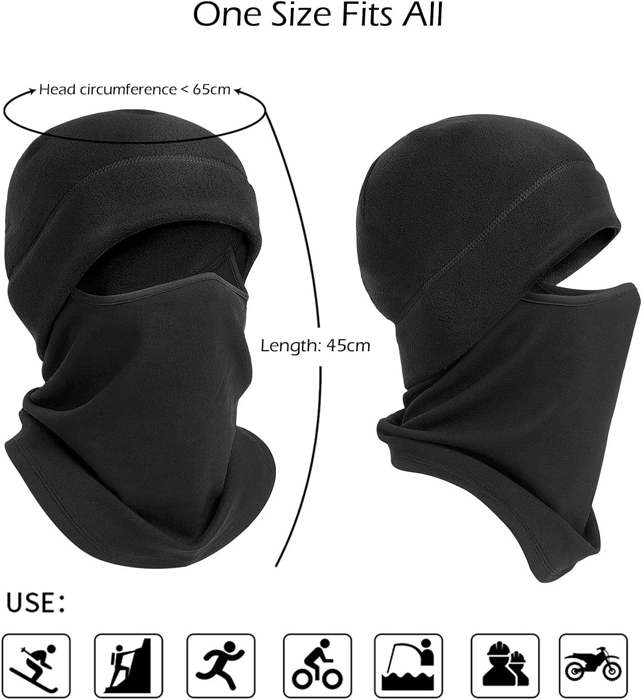 Cagoule polaire multifonction dimension