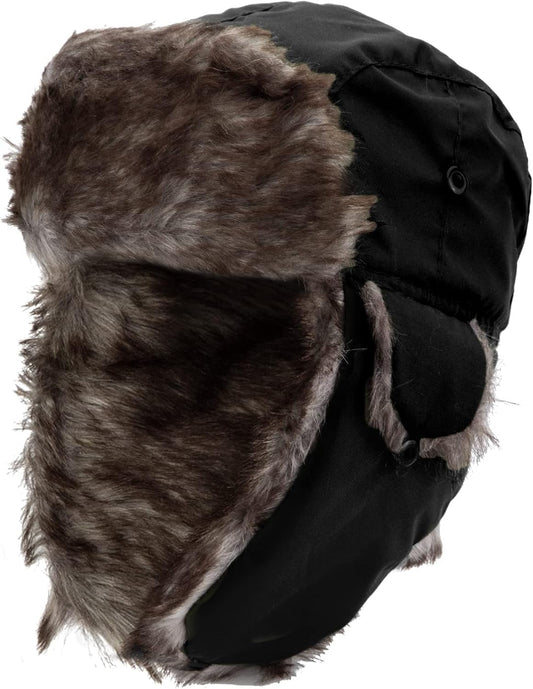 Chapka fourrure – Bonnet russe d’hiver chaud et coupe-vent
