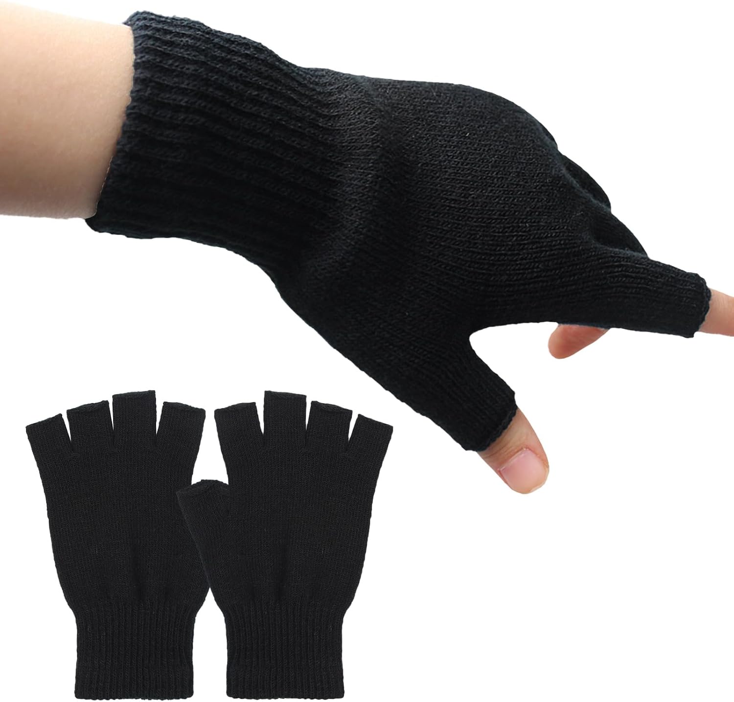 Mitaines noires femme